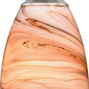 Elegant Swirled Glass Vase - Orange and Cream